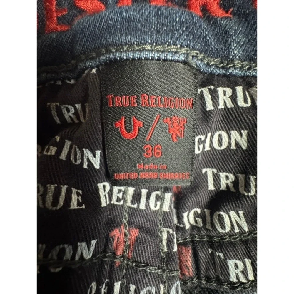 True Religion x Manchester United Men's Jeans Size 36 Red Thick Stitch Jack